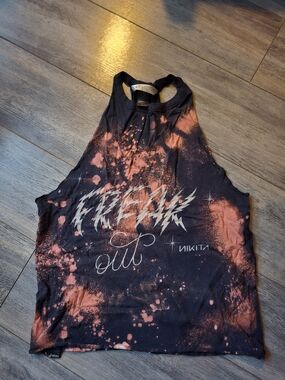 Nikita Graphic 'Freak Out' Bleached Muscle Tank